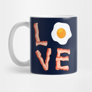 Bacon And Egg Love SLoggan Typography Gift For Foodie Bacon and Egg Lovers Mug